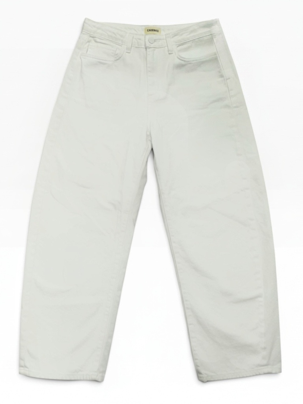 L'AGENCE Size 26 Mallis Bow-Leg Jean White No Stretch Denim Wide Leg High Rise